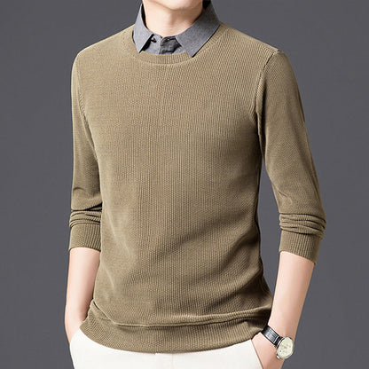 Men's Casual Faux Layered Long Sleeve Top