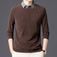 Men's Casual Faux Layered Long Sleeve Top