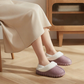 Plush-Lined Cotton Slippers with Covered Heel -🥰The lining is removable and machine washable!