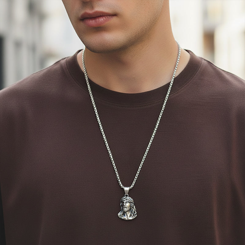 ⏳Limited-time 50% off⏰Jesus Head Pendant Necklace✝️📿
