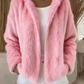 Women’s Chic Fluffy Plush Hooded Jacket