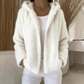 Women’s Chic Fluffy Plush Hooded Jacket