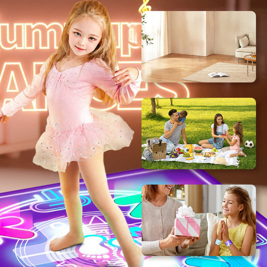 💃 LAST DAY 50% OFF! ✨ Bluetooth Music & Light Interactive Dance Mat - LED Color Changing with 3 Modes for Kids & Family Parties 🎵🌈