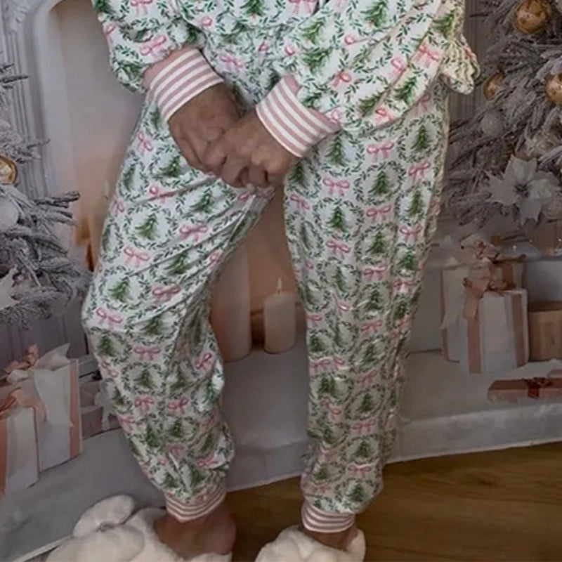 🌲🎀Cozy Christmas Long-Sleeve Top & Pants Set