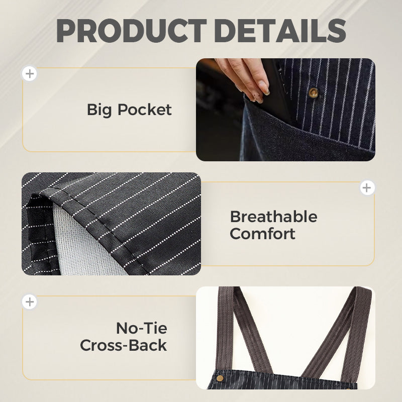 🔥NEW YEAR 50% OFF Sale!🔥Cross-Back Waterproof Apron with Detachable Hand Towel