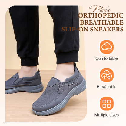 👟40% OFF NOW! ✨ Men's Orthopedic Breathable Slip-On Sneakers - Arch Support with Memory Foam Insoles for All-Day Comfort 🏃‍♂️💨