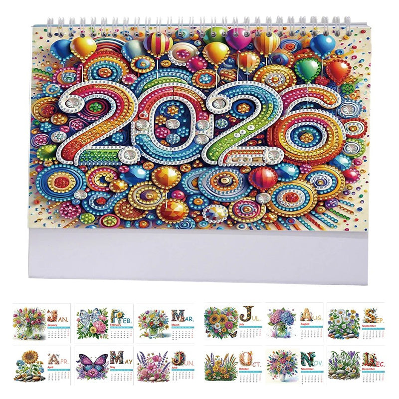 🎁Last Day 50% OFF🗓️2026 Standing Desk Calendar DIY Diamond Art Painting