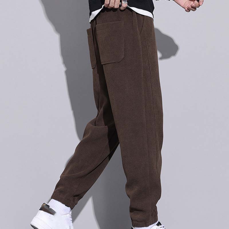 🔥50% OFF👖Tapered Drawstring Corduroy Pants with Pockets