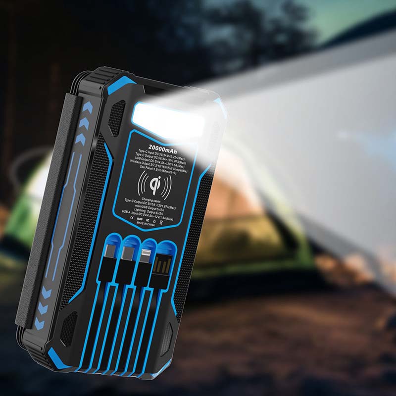 🔥Limited-Time Offer: 50% OFF!!!🔥20000mAh Solar Power Bank with Foldable Panels, Wireless Charging & LED Flashlight