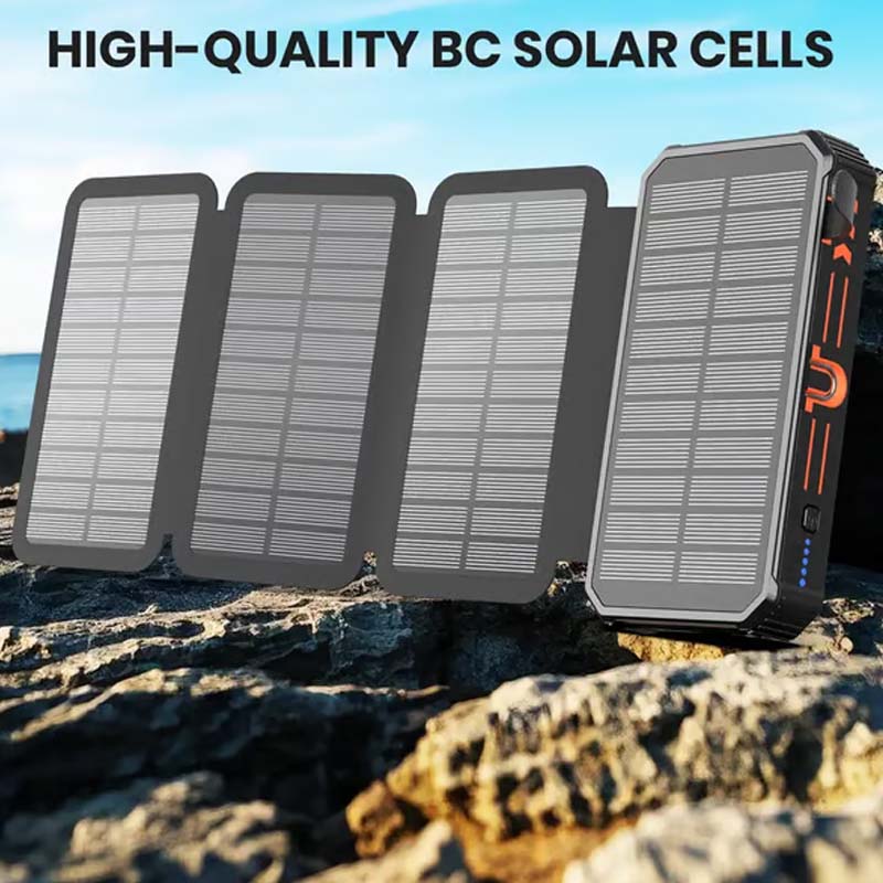 🔥Limited-Time Offer: 50% OFF!!!🔥20000mAh Solar Power Bank with Foldable Panels, Wireless Charging & LED Flashlight