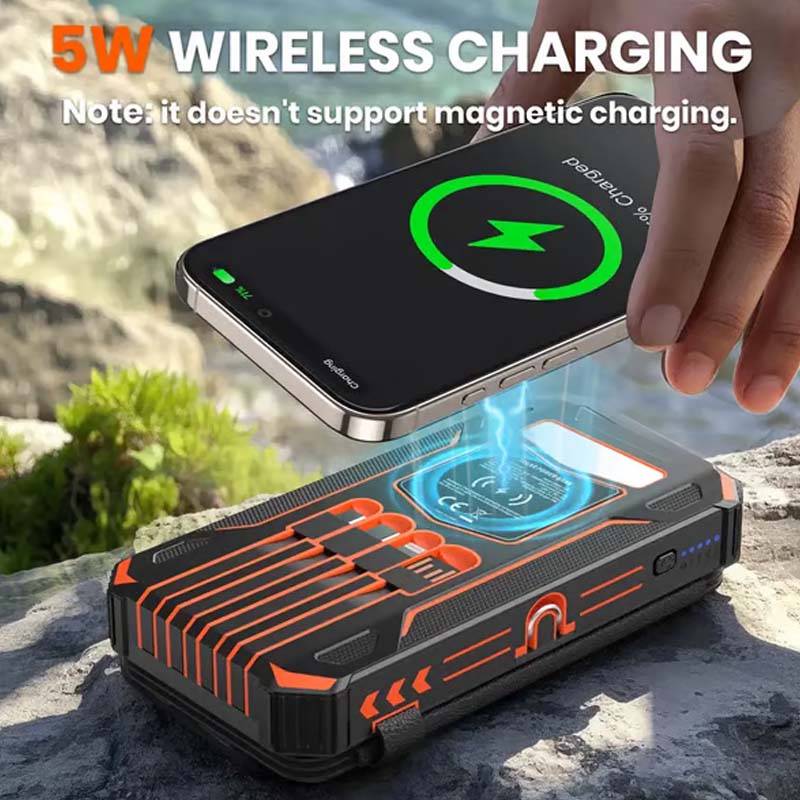 🔥Limited-Time Offer: 50% OFF!!!🔥20000mAh Solar Power Bank with Foldable Panels, Wireless Charging & LED Flashlight