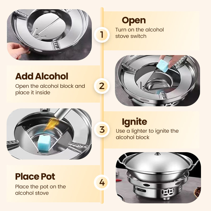 🔥HOT SALE - OVER 800 SOLD!🏆Windproof Alcohol Stove with Pot
