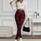 High-Elasticity Slim Fit Warm Plaid Leggings for Women