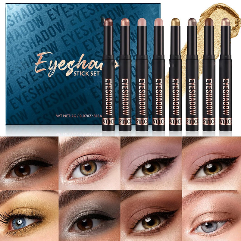 🎅ONLY TODAY -￡12.99 FOR 8 PCS!!🎄50K+ SOLD! 🎁✨8 Colors Glitter Eyeshadow Stick