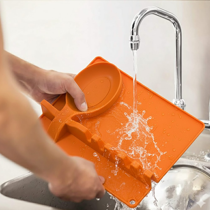 2-in-1 Silicone Utensil Rest with Drip Pad