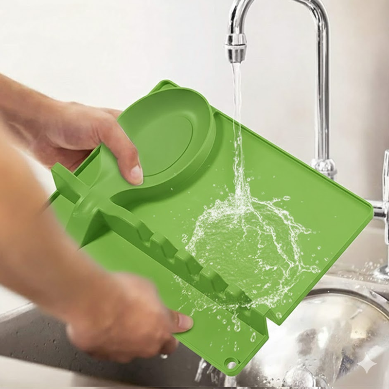 2-in-1 Silicone Utensil Rest with Drip Pad