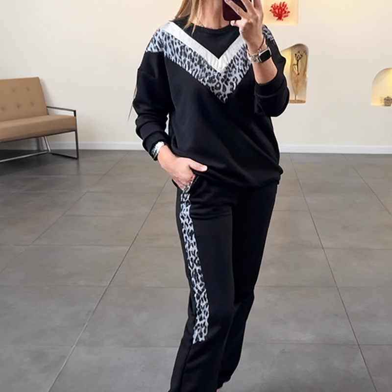 🔥Limited-time offer-Women's Casual Leopard Print Tracksuit Set