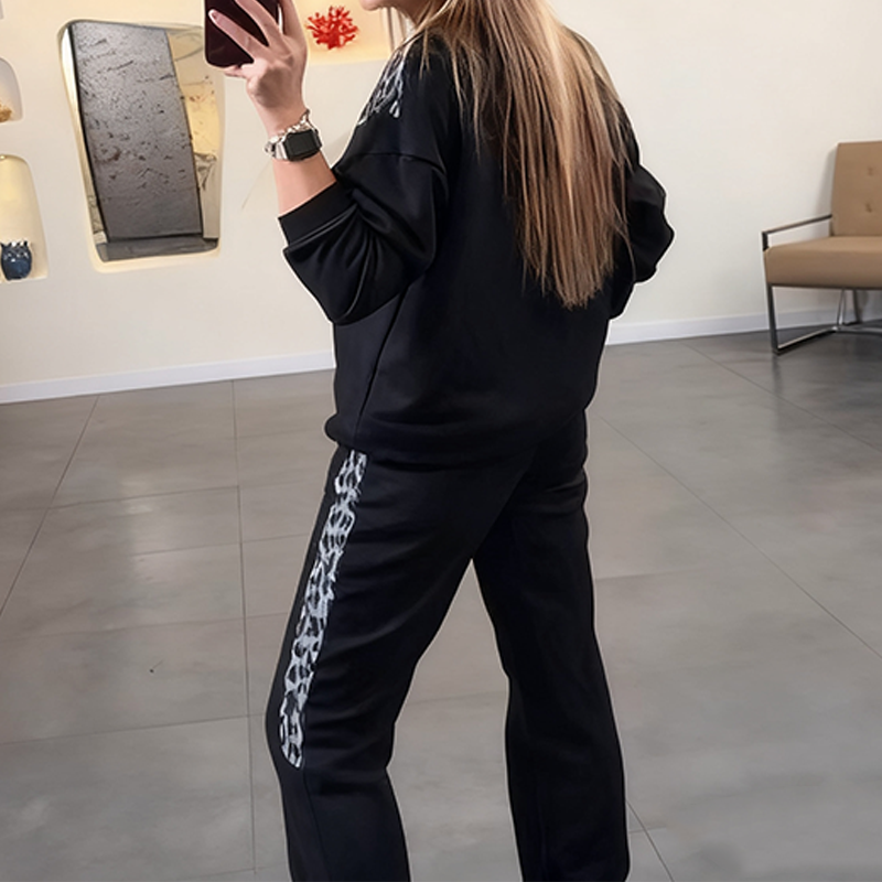 🔥Limited-time offer-Women's Casual Leopard Print Tracksuit Set