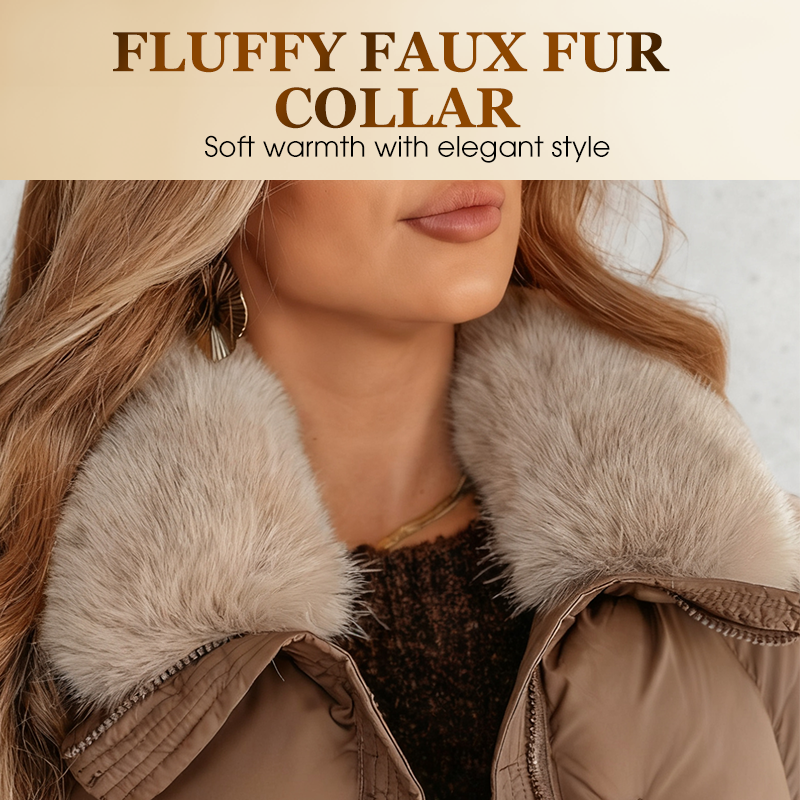 🔥Limited-time offer-Women’s Stylish Short Down Jacket With Fluffy Collar