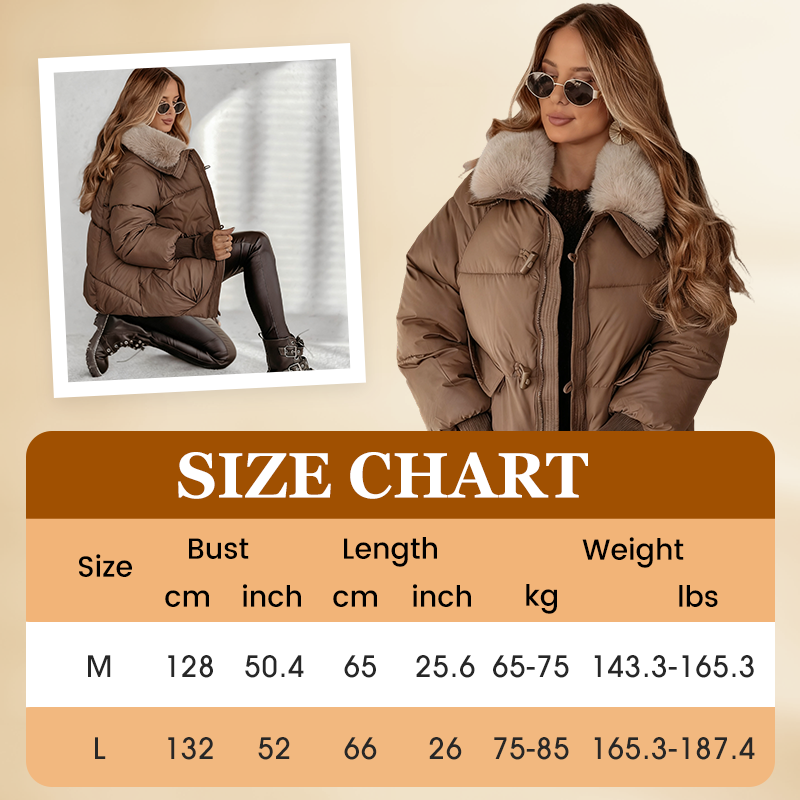 🔥Limited-time offer-Women’s Stylish Short Down Jacket With Fluffy Collar
