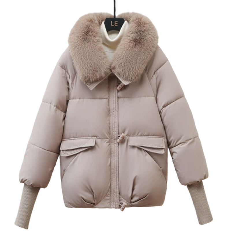 🔥Limited-time offer-Women’s Stylish Short Down Jacket With Fluffy Collar