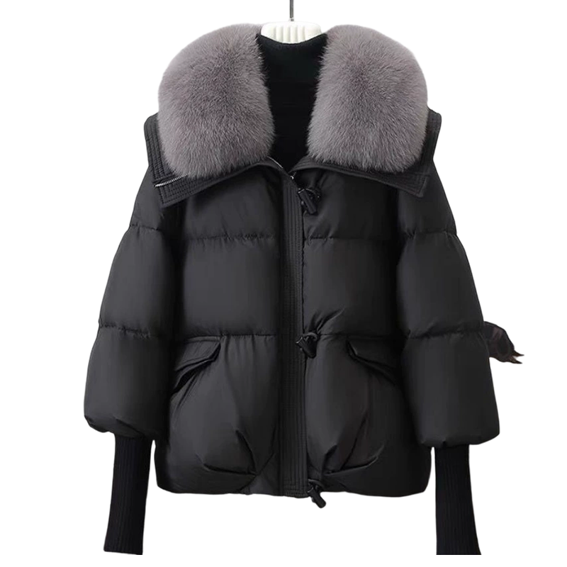 🔥Limited-time offer-Women’s Stylish Short Down Jacket With Fluffy Collar