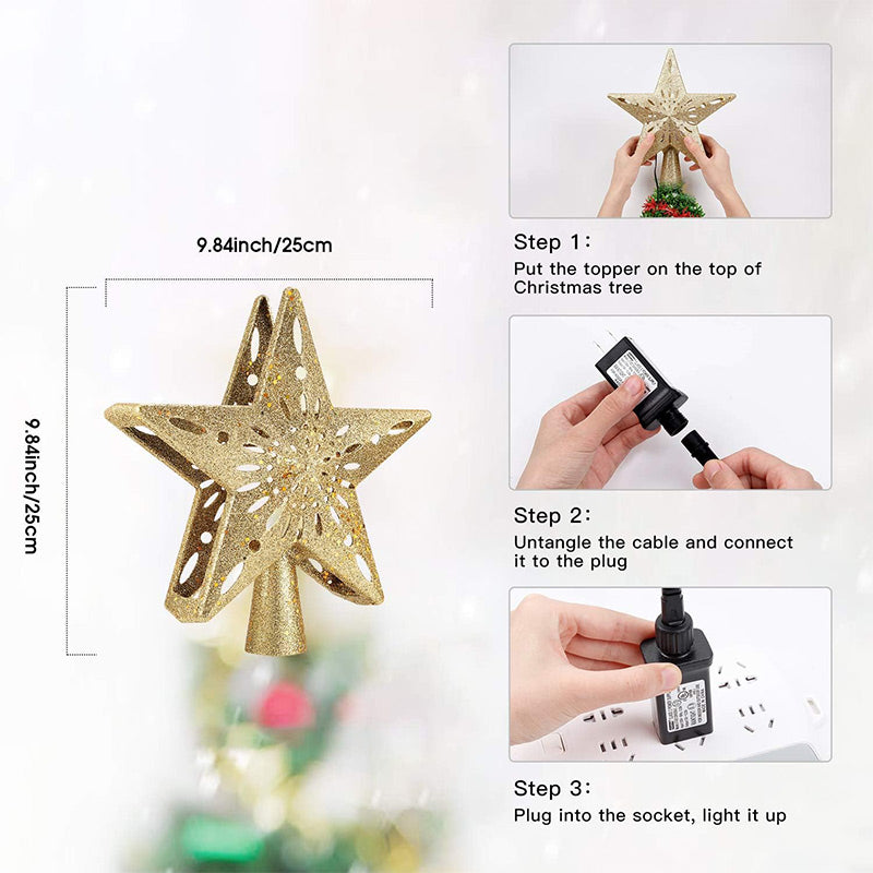 🔥Christmas Special Offer-Christmas Tree Star & Snowflake Projection Light