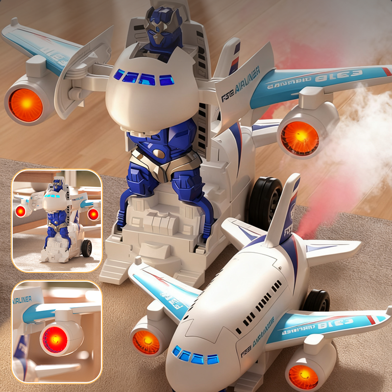 2-in-1 Electric Transforming Airplane Robot Toys