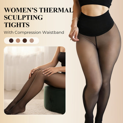 Women’s Thermal Sculpting Tights With Compression Waistband