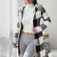 🔥Hot Sale Offers-Women's Plaid Zip-Up Hooded Jacket
