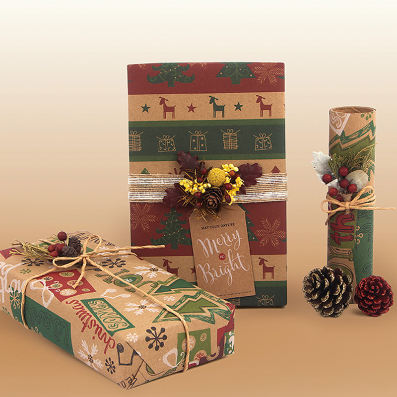 🔥Hot Sale Deals-Christmas Printed Kraft Wrapping Paper Roll