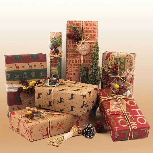 🔥Hot Sale Deals-Christmas Printed Kraft Wrapping Paper Roll