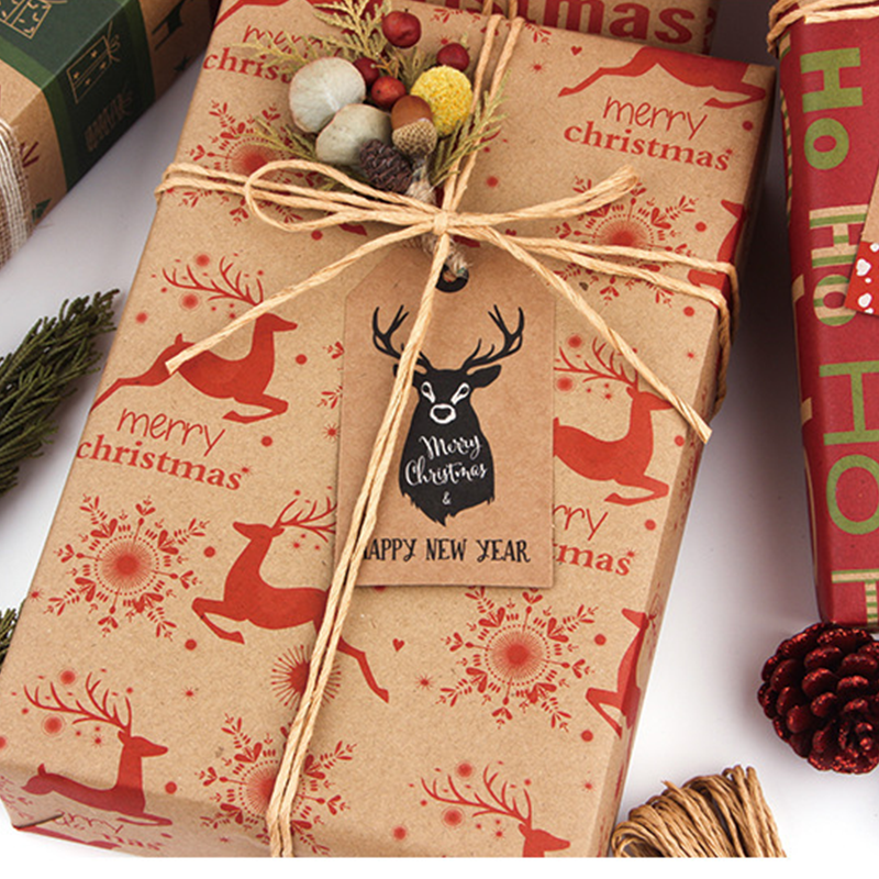 🔥Hot Sale Deals-Christmas Printed Kraft Wrapping Paper Roll