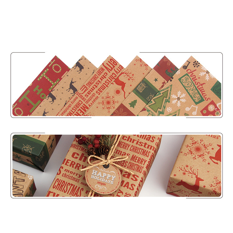 🔥Hot Sale Deals-Christmas Printed Kraft Wrapping Paper Roll