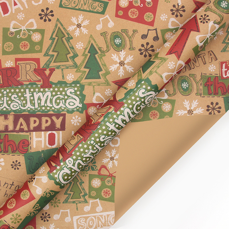 🔥Hot Sale Deals-Christmas Printed Kraft Wrapping Paper Roll