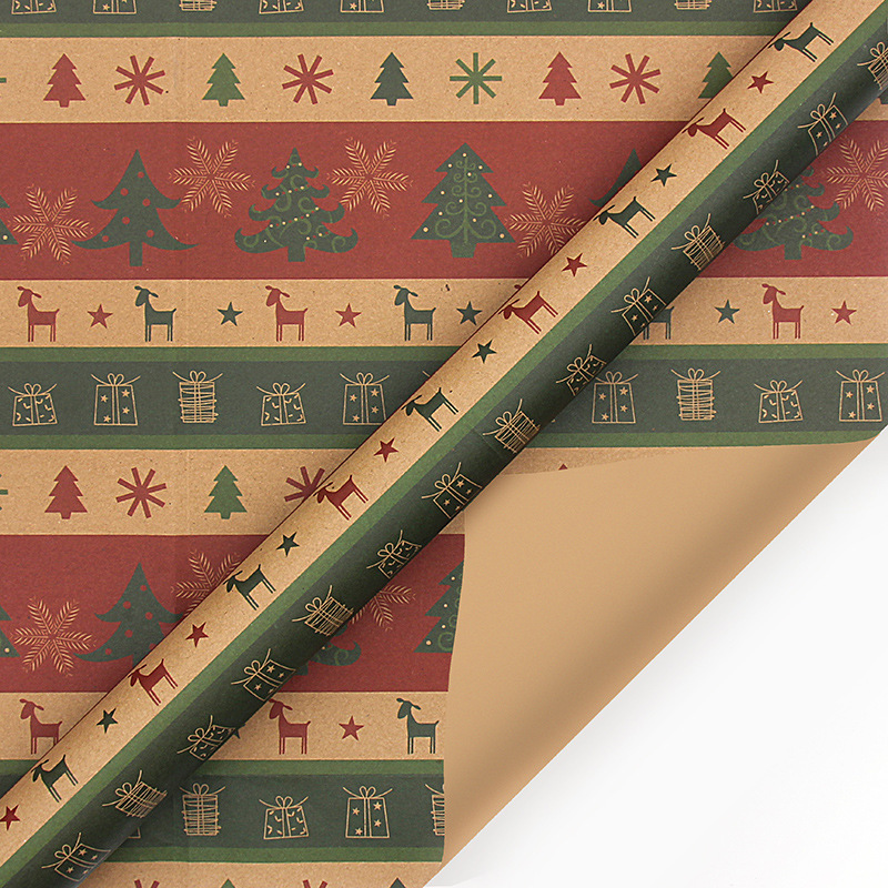 🔥Hot Sale Deals-Christmas Printed Kraft Wrapping Paper Roll