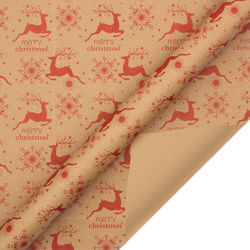 🔥Hot Sale Deals-Christmas Printed Kraft Wrapping Paper Roll