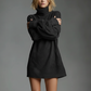 Women’s High-Neck Long-Sleeved Casual Pocket Dress