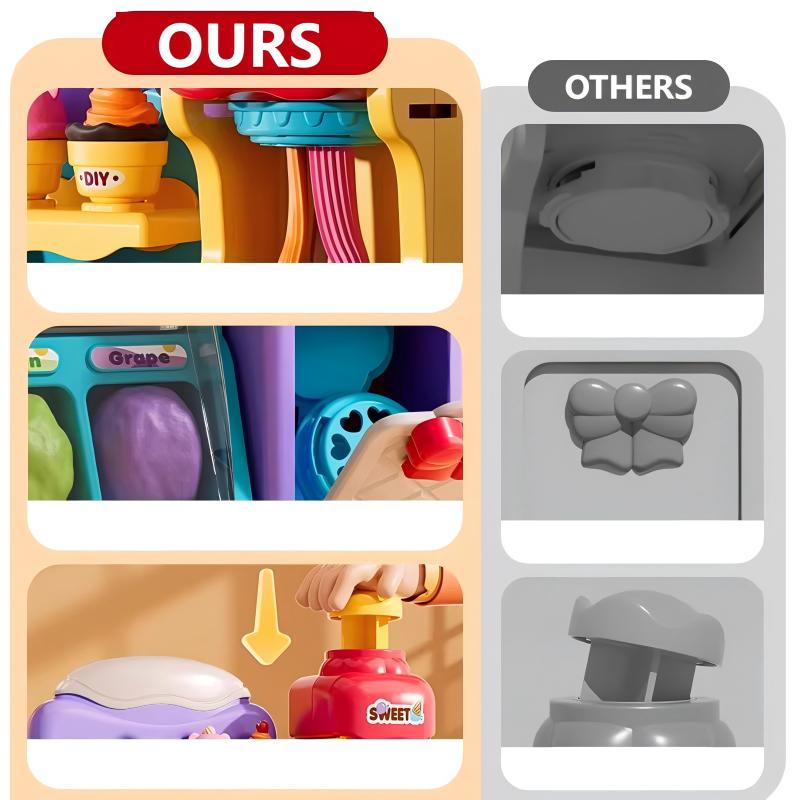 🎄Xmas-Sale 50% Off🍦✨【DIY Ice Cream Play Dough Set for Kids】✨ - Creative Play Dough Kit for Kids' Role Play & Sensory Skills, Ideal Gift!🎁