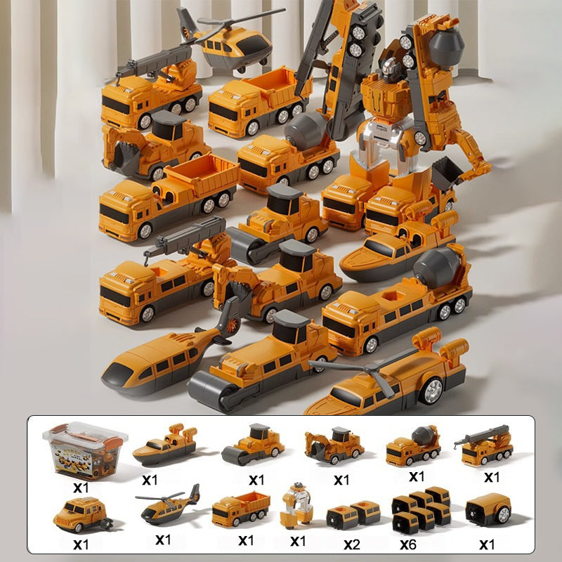 🚁Magnetic Transform Engineering Car Assembled Toys