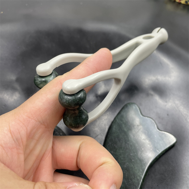 Natural Stone Massage Set: Scraping Board, Finger Clip & Egg-Shaped Massager