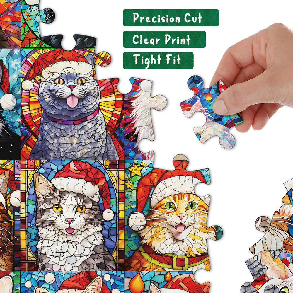 🎁Happy Christmas Cats Advent Calendar Jigsaw Puzzle 1000 Pieces