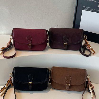 Women’s Saddle Crossbody Bag with Charm