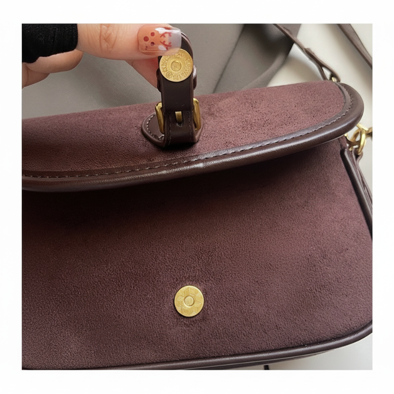 Women’s Saddle Crossbody Bag with Charm