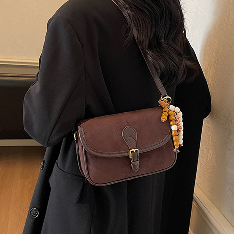 Women’s Saddle Crossbody Bag with Charm