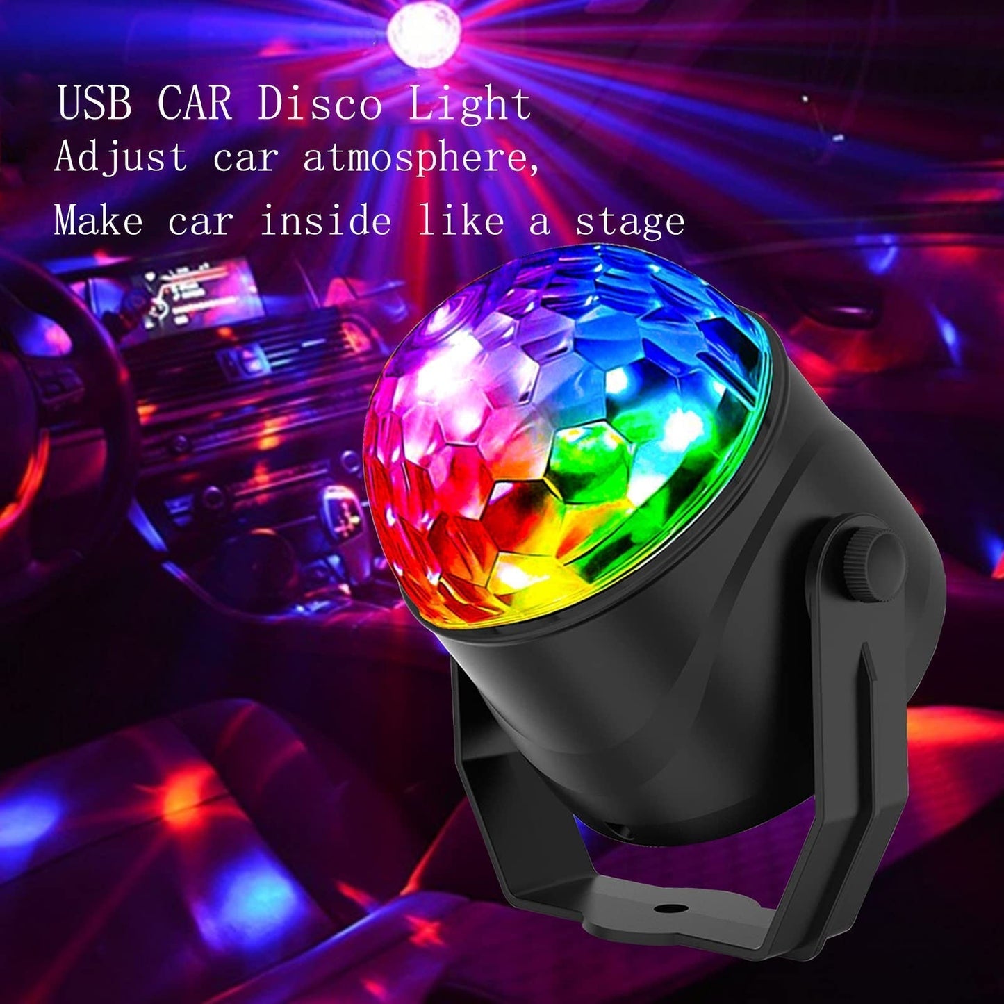 ✨ Colorful Rotating Magic Disco Ball Light