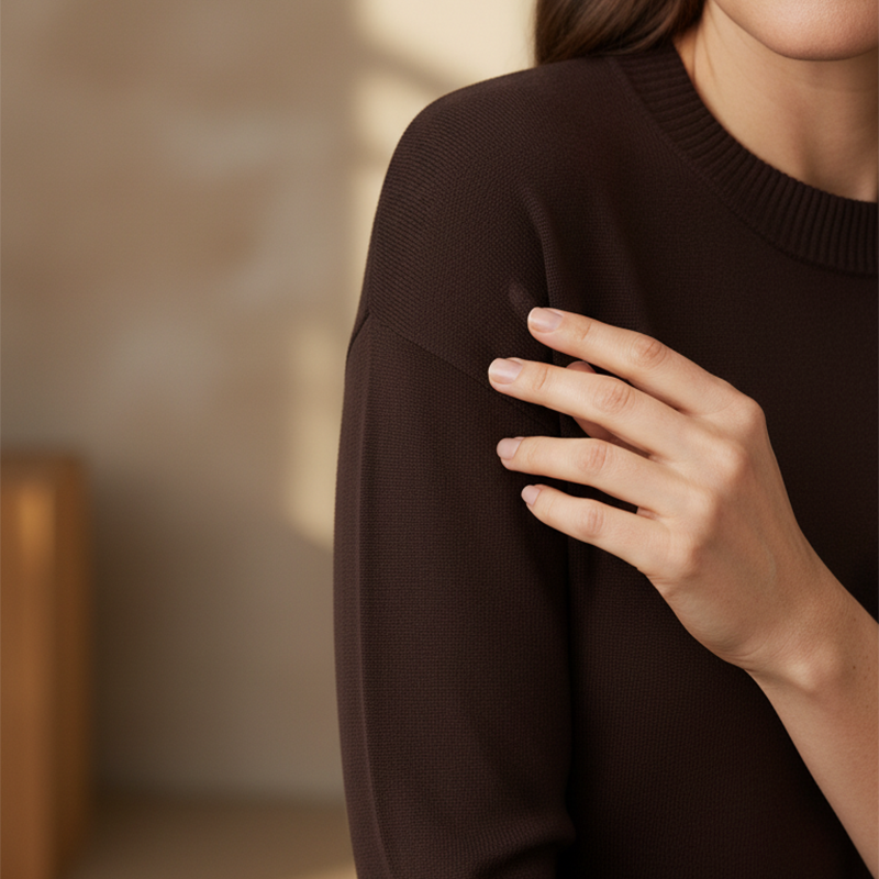 Women's Round Neck Pleated Midi Dress