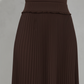 Women's Round Neck Pleated Midi Dress