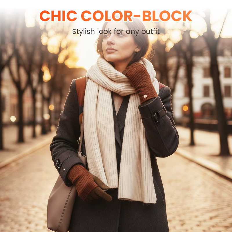 Warm & Stylish Color-Block Convertible Gloves