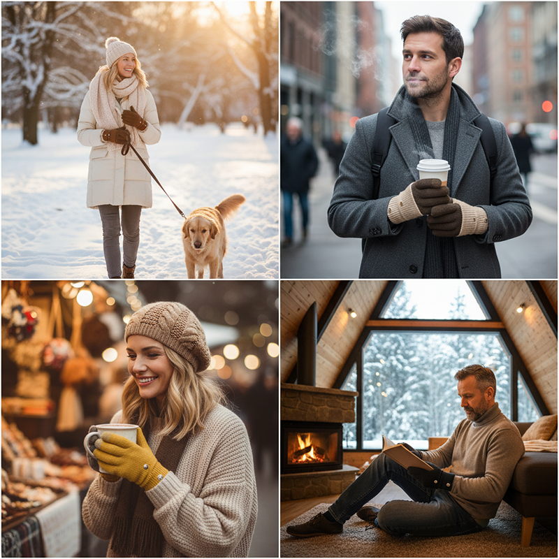 Warm & Stylish Color-Block Convertible Gloves